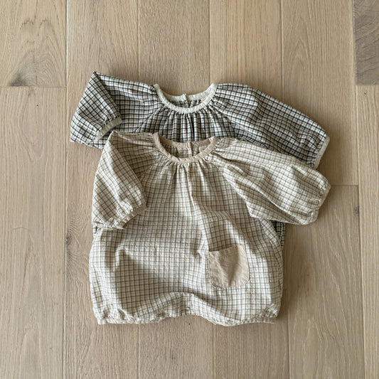 Baby Long Sleeve Pocket Plaid Romper (3-18m) - 2 Colors - AT NOON STORE