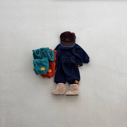 Toddler FW26 Fleece Long Sleeve Top and Stitch Detail Jogger Pants Sets (4m-6y) - 3 Colors