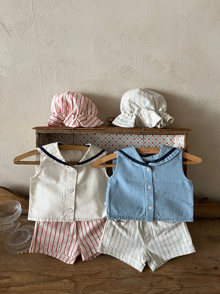 Toddler Lala Sailor Collar Popeye Sleeveless Shirt (1-6y)