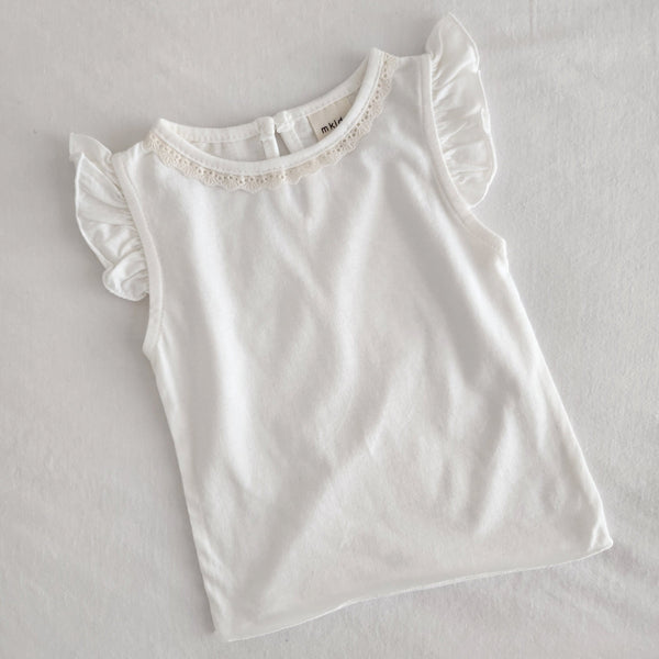 Toddler Ruffle Sleeve Top (6m-5y) - Ivory - AT NOON STORE