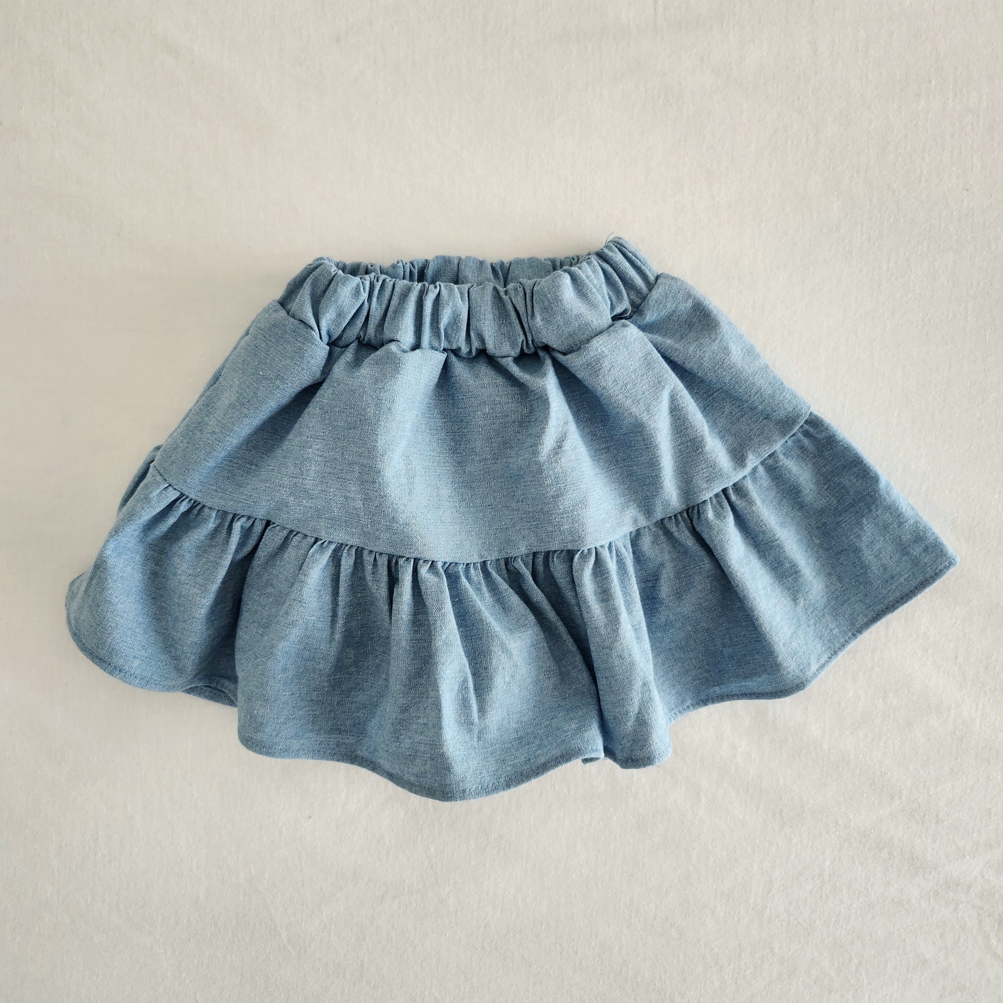 Toddler Ruffle 2-in-1 Skirt with Shorts  (6m-5y) - Blue