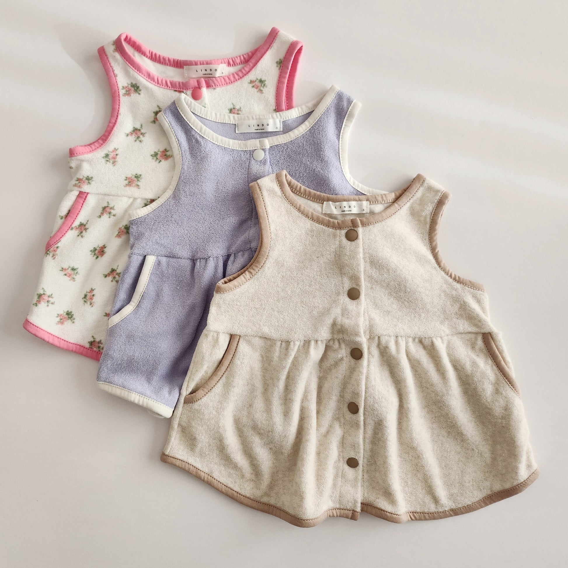 Toddler Terry Cloth Button Dress  (1-5y) - 3 Colors - AT NOON STORE