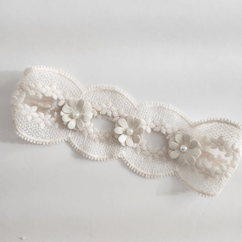 Baby Milk Crochet Pearl  Headband (3-24m)