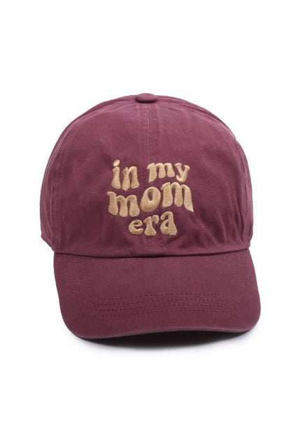 Adult In My Mom Era Embroidery Baseball Cap - Plum - AT NOON STORE