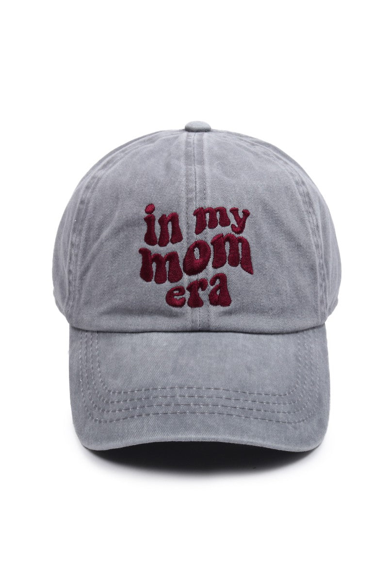 Adult In My Mom Era Embroidery Baseball Cap - Grey - AT NOON STORE