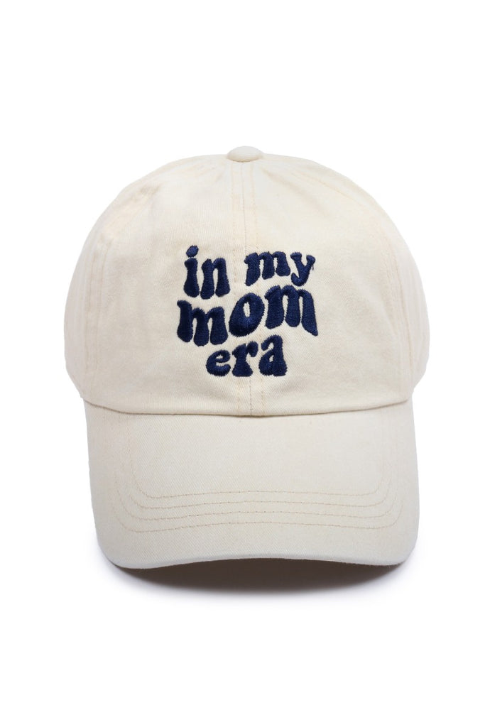in My Mom Era - Adult Baseball Cap Bright Blue Hat w/ White