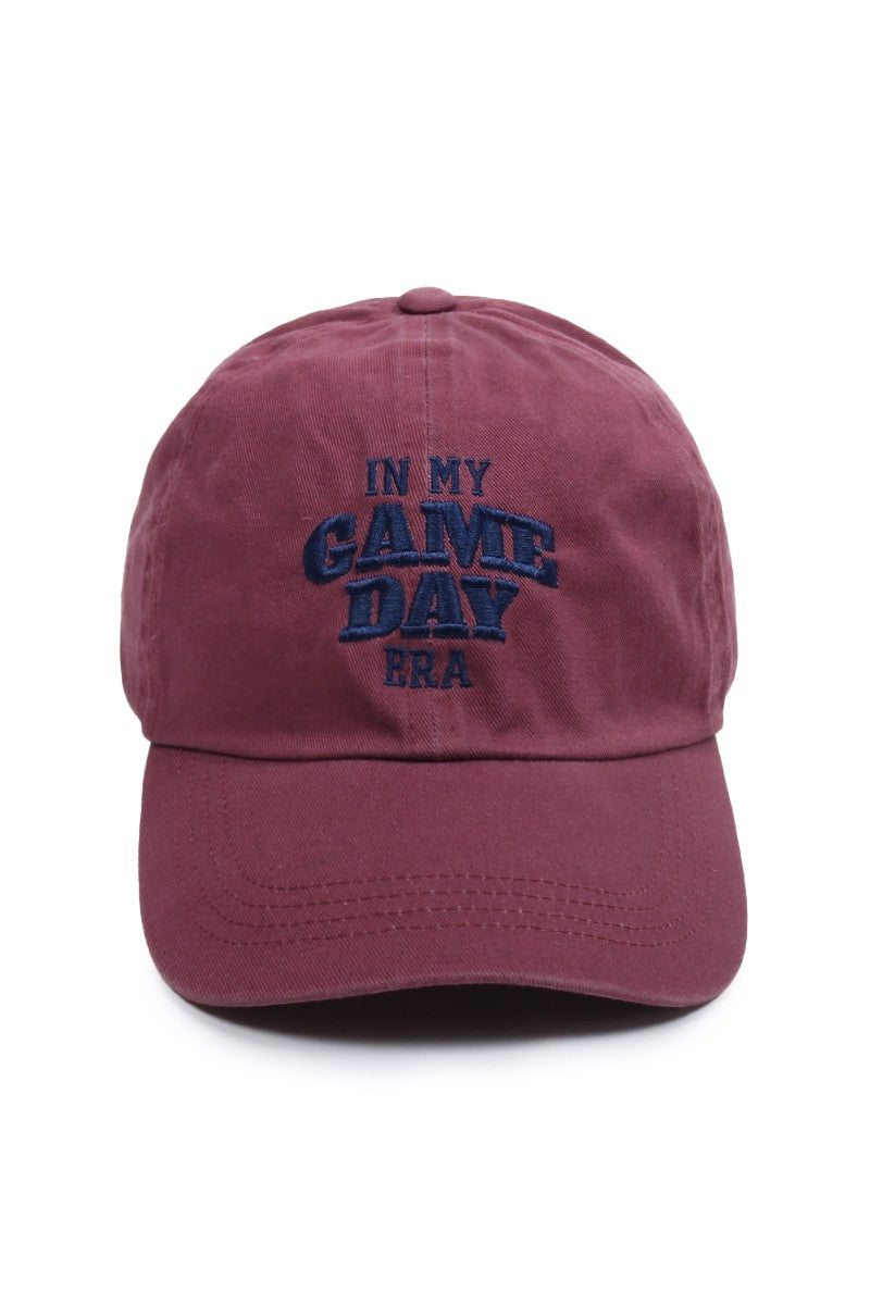 Adult In My Gameday Era Embroidery Baseball Cap -Plum - AT NOON STORE