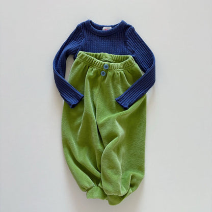 Toddler F26 Button Front Velour Jogger Pants  (1-6y) - 4 Colors