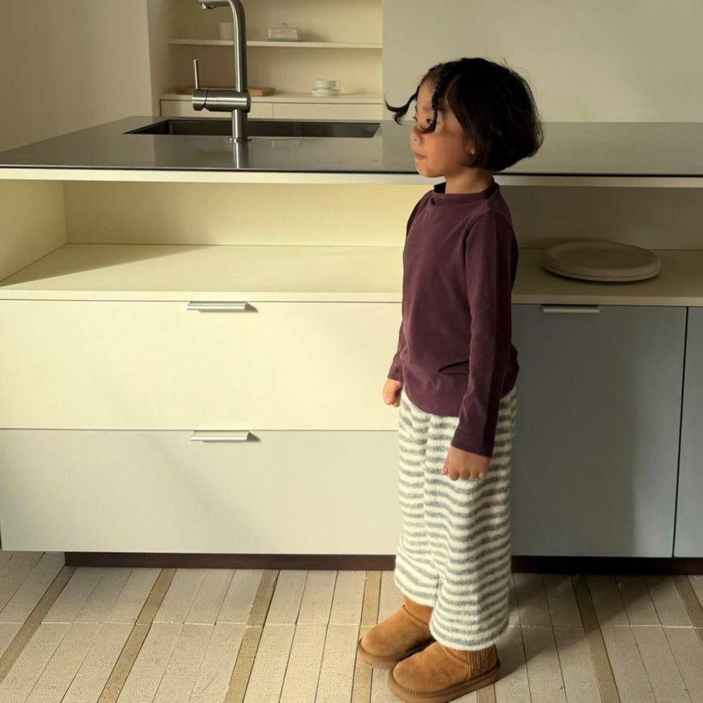 Kids W25 Stripe Warm Fuzzy Jogger Pants (2-7y) - Gray