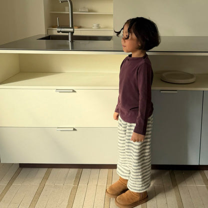 Kids W25 Stripe Warm Fuzzy Jogger Pants (2-7y) - Gray