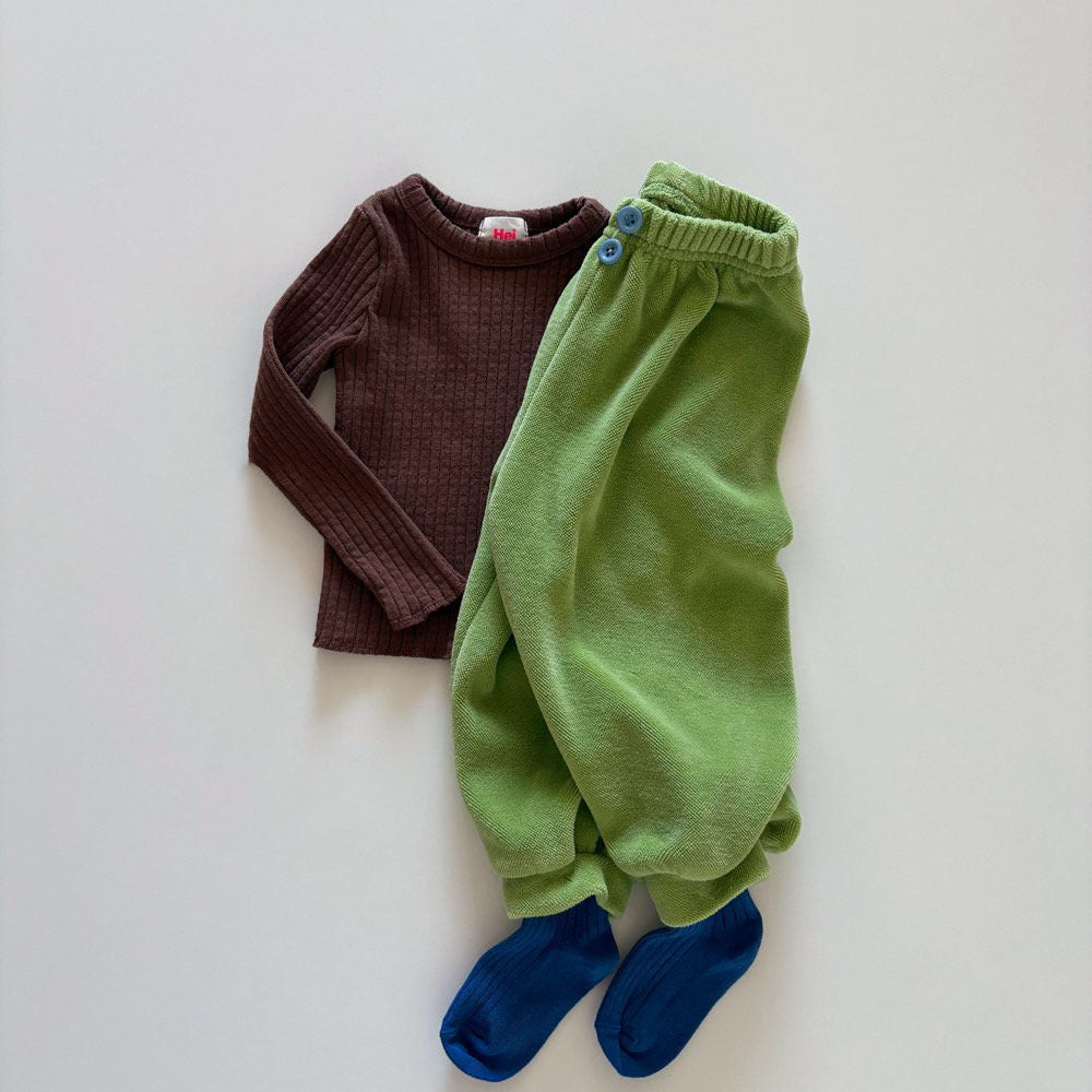 Toddler F26 Button Front Velour Jogger Pants  (1-6y) - 4 Colors