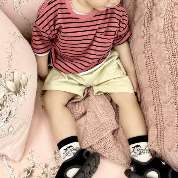 Toddler Chest Pocket Short Sleeve Stripe Top  (1-6y) - 2 Colors