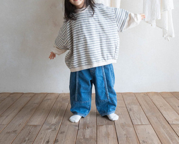 Toddler Anggo Layered Sleeve Stripe Sweatshirt (1-6y) - 2 Colors