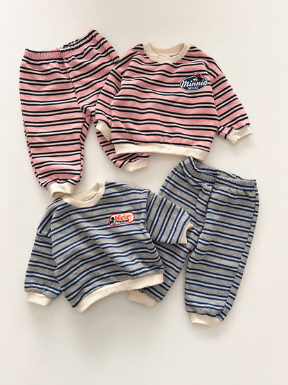 Toddler Stripe Long Sleeve Sweatshirt and Jogger Pants Set (1-6y) - 2 Colors