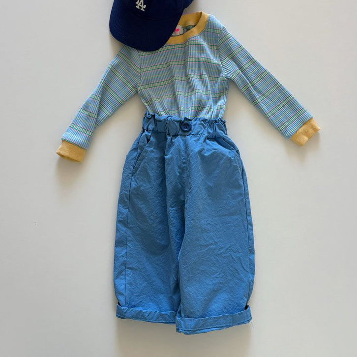 Toddler SP26 Frill Waist Pull-On Pants  (1-6y) - Blue - AT NOON STORE