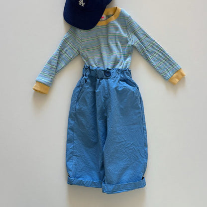 Toddler SP26 Frill Waist Pull-On Pants  (1-6y) - Blue - AT NOON STORE