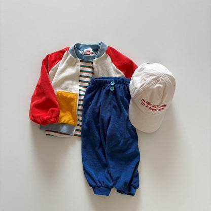 Toddler SP26 Multi Stripe Long Sleeve Loose Fit Top  (1-6y) - Blue - AT NOON STORE