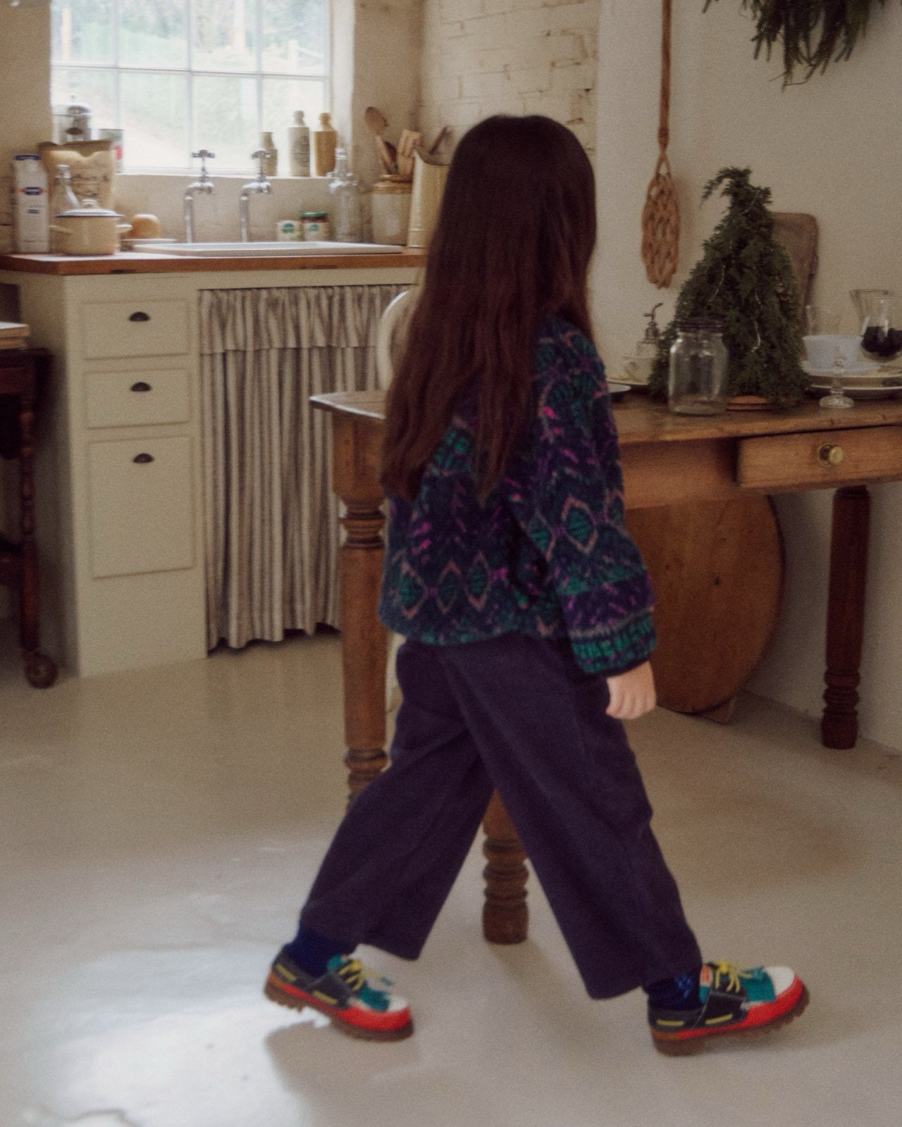 Kids W25 Corduroy Pull-on Pants(3-8y) - Purple Navy