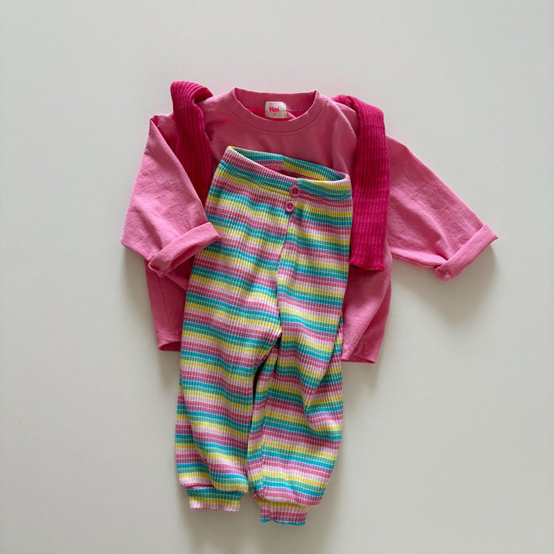 Toddler SP26 Basic Long Sleeve Loose Fit Top  (1-6y) - Pink - AT NOON STORE