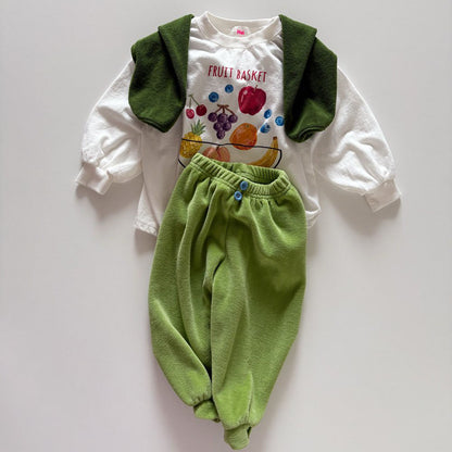 Toddler F26 Button Front Velour Jogger Pants  (1-6y) - 4 Colors