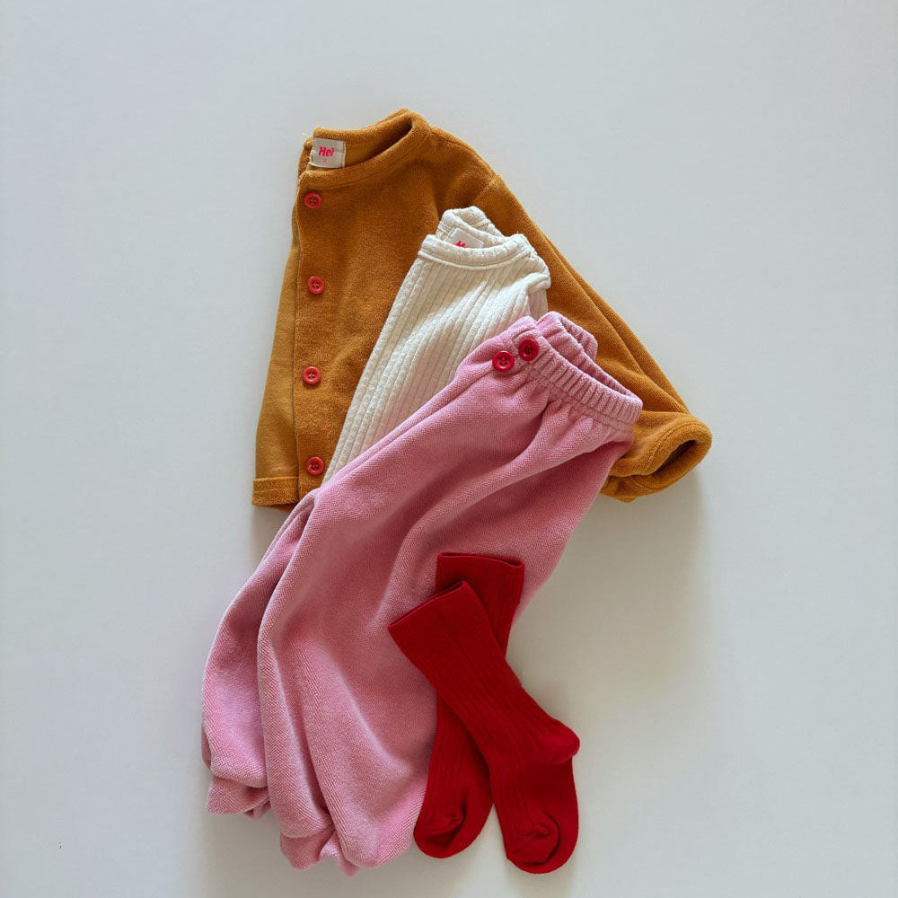 Toddler F26 Button Front Velour Jogger Pants  (1-6y) - 4 Colors