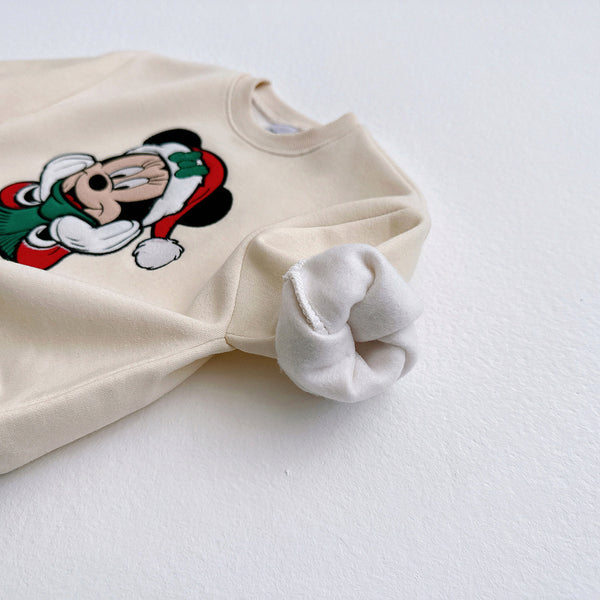 [READY TO SHIP]Toddler Disney Minnie Embroidery Holiday Sweatshirt (1-6y) - Ivory