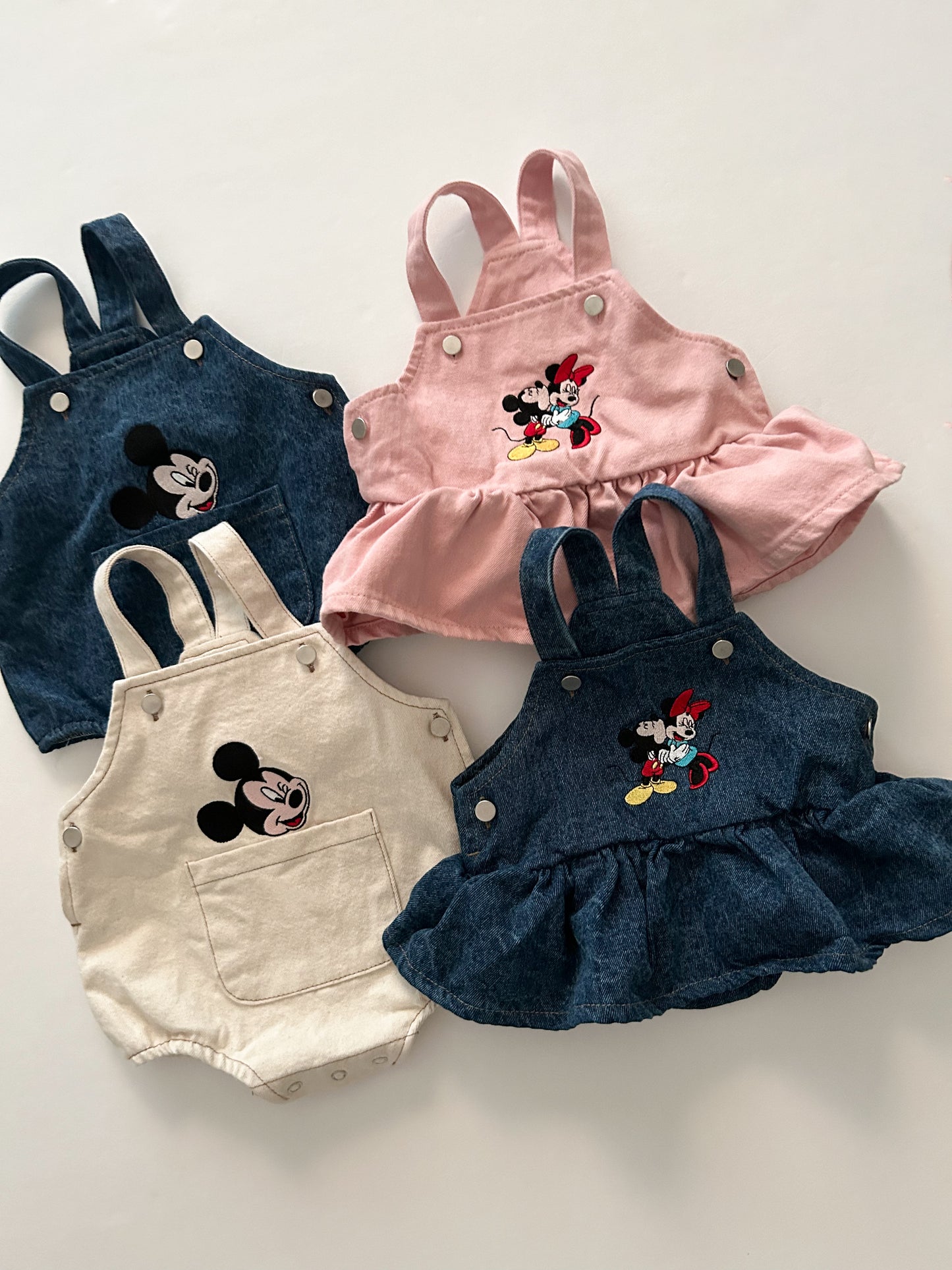 Baby F24 Mickey Embroidery Shortalls (3-18m) - 2 Colors