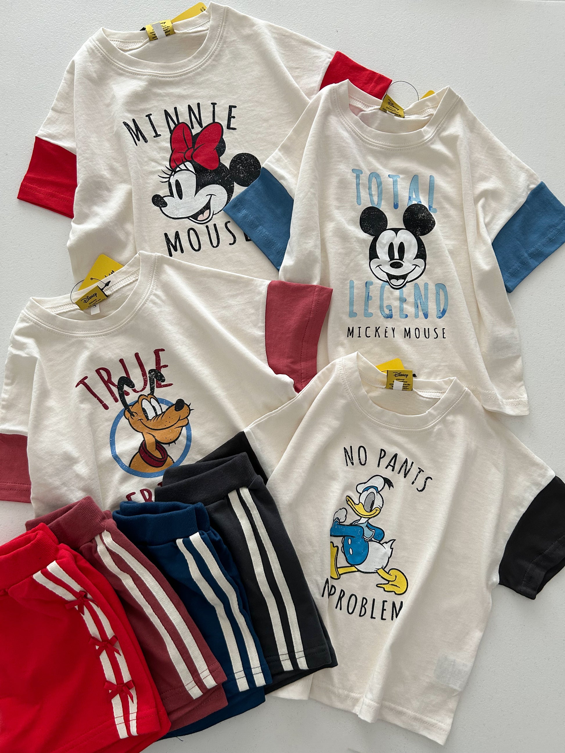 Toddle Disney Friends Contrast Short Sleeve Top and Shorts Set (2-7y) - 4 Colors - AT NOON STORE