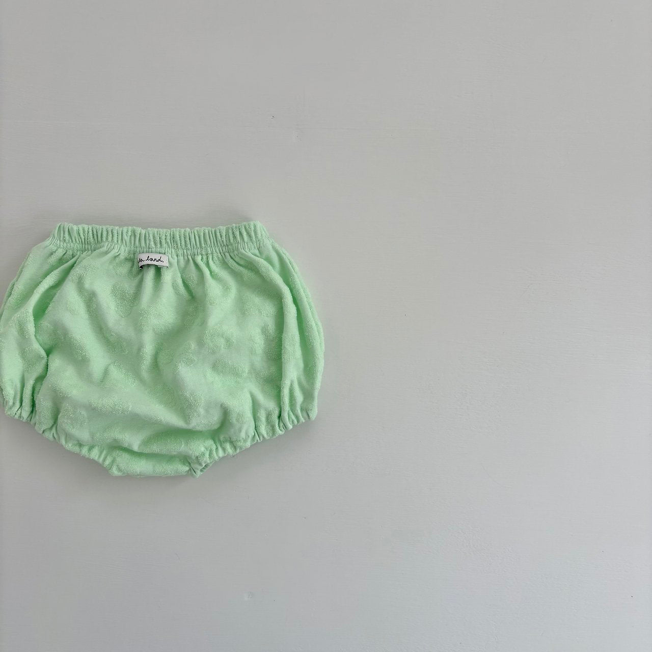 Baby Land SS26 Floral Jacquard Terry Bloomer  (4m-18m) - Light Green