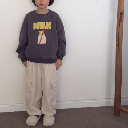 Toddler W25 Milk Print Long Sleeve Sweatshirt (3-8y) - 2 Colors