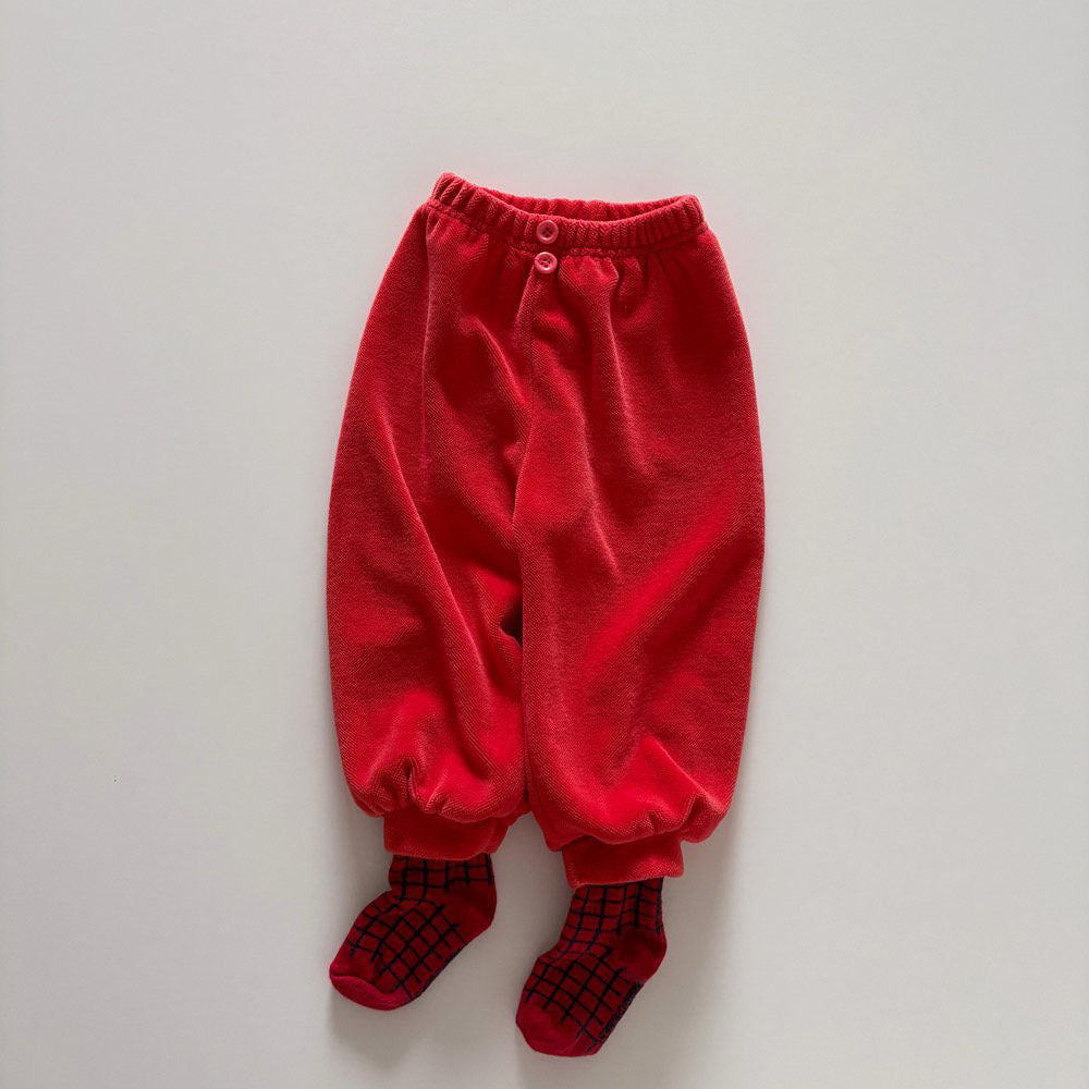 Toddler F26 Button Front Velour Jogger Pants  (1-6y) - 4 Colors