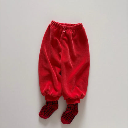 Toddler F26 Button Front Velour Jogger Pants  (1-6y) - 4 Colors