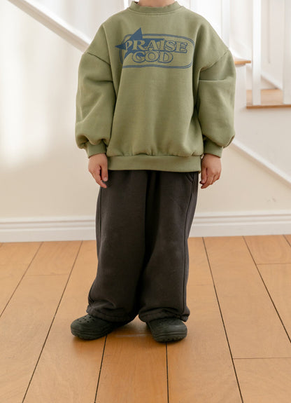 Kids Brushed Cotton Adjustable Hem Loose Fit Jogger Pants (2-8y) - 2 Colors