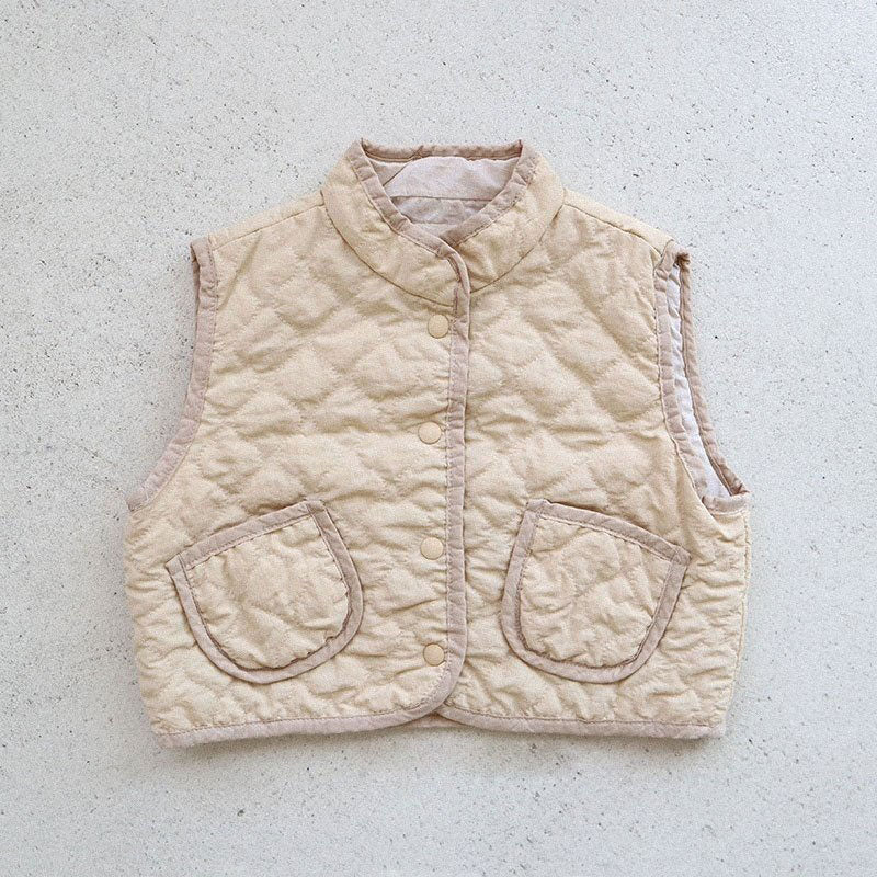 Toddler Quilted Mock-neck Vest (15m-7y) -2 Colors - AT NOON STORE