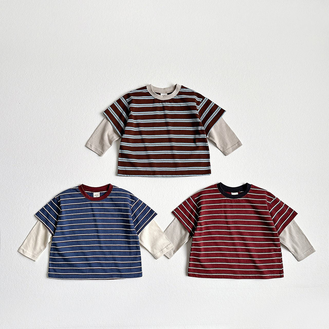 Toddler F26 Multi Stripe Layered Long Sleeve Top (2-9y) - 3 Colors