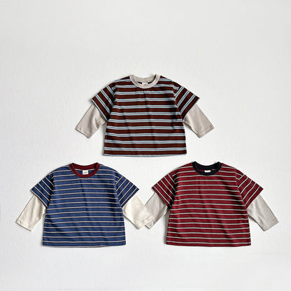 Toddler F26 Multi Stripe Layered Long Sleeve Top (2-9y) - 3 Colors