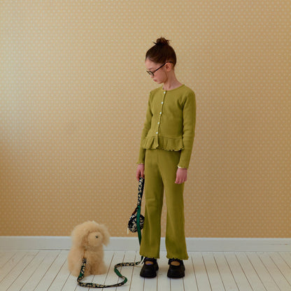 Toddler SP26 Lettuce-Edge Ribbed Flare Pants (2-7y) - 2 Colors