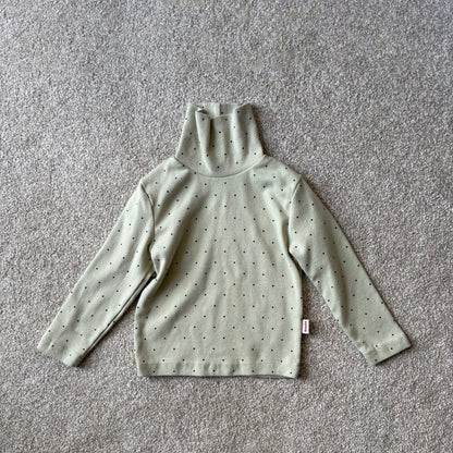 Toddler W25 Warm Fleece Polka Dot Mock Neck Long Sleeve Top (1-7y) - 2 Colors