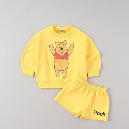 Toddler Disney Pooh Friends Sweatshirt and Shorts Set (2-8y) - 4 Colors - AT NOON STORE