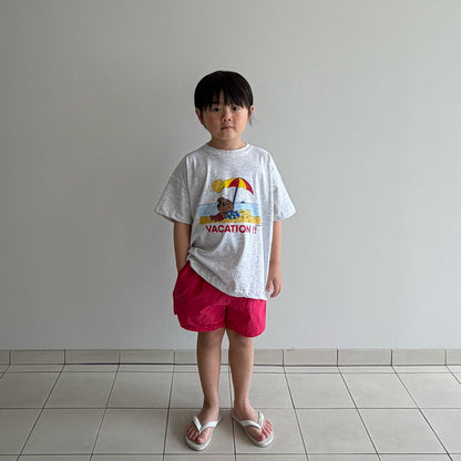 Kids SS26 Summer Basic Shorts (2-7y) - Hot Pink - AT NOON STORE