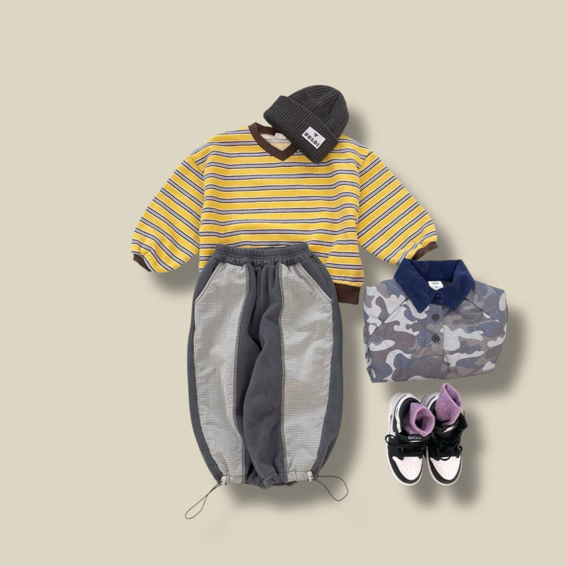 Toddler W25 V-Neck Stripe Long Sleeve Sweatshirt (3-7y) - 2 Colors