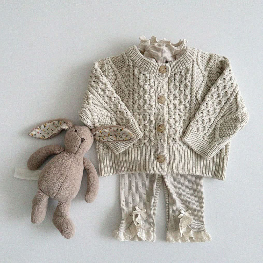 Baby/Toddler Aosta S25 Cable Knitted Cardigan (3m-5y)- Ivory - AT NOON STORE