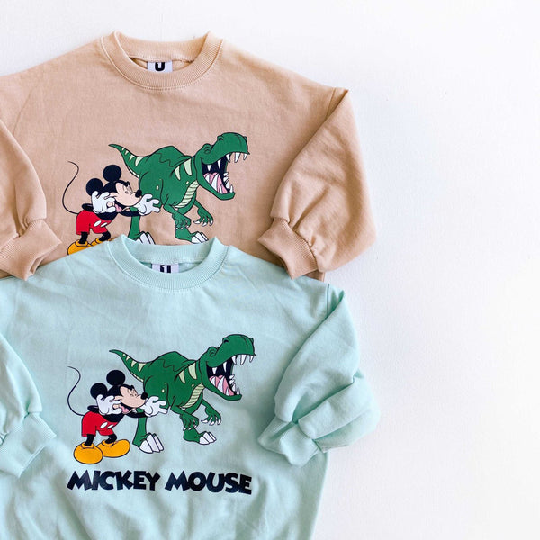 Toddler Mickey and Dinosaur Sweatshirt (2-6y) - 2 Colors