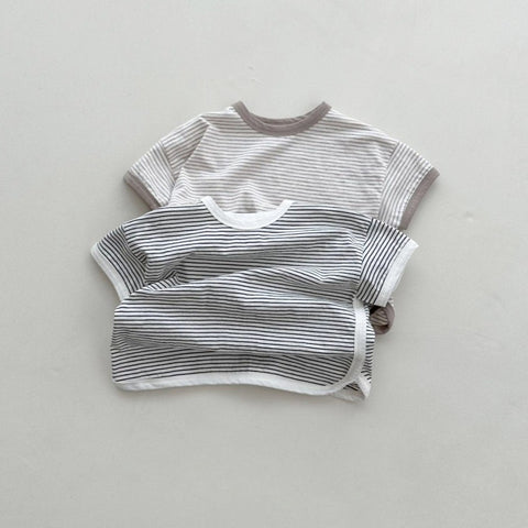 Kids Short Sleeve Striped Top (11m-6y) - 2 Colors