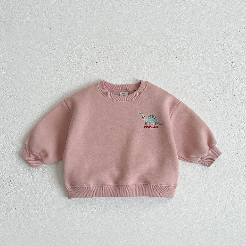 Toddler W24 Dinosaur Embroidery Sweatshirt (1-7y) - 3 Colors