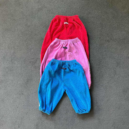 Toddler W26 Side Tape Polka Dot Velour Jogger Pants  (2-6y) - 3 Colors