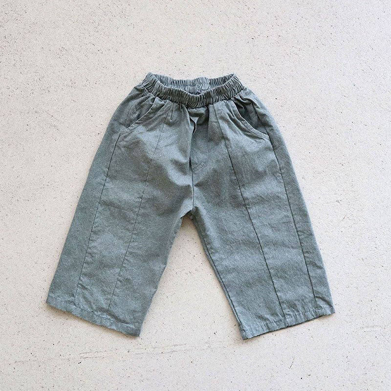 Toddler F24 Washed Cotton Pin Tuck Pull-on Pants (15m-7y) - Mint - AT NOON STORE