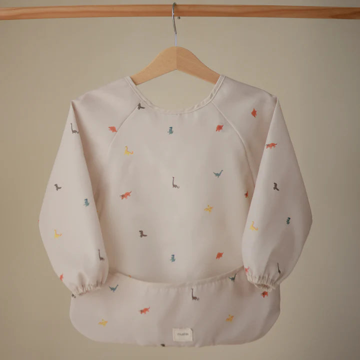 Mushie Long Sleeve Bib - Dinosaur