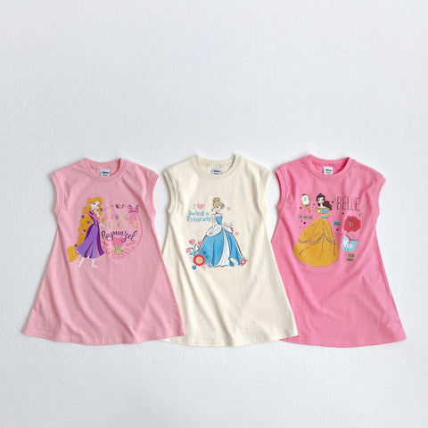 Toddler Sleeveless Disney Princess Dress (1-6y) - 3 Colors