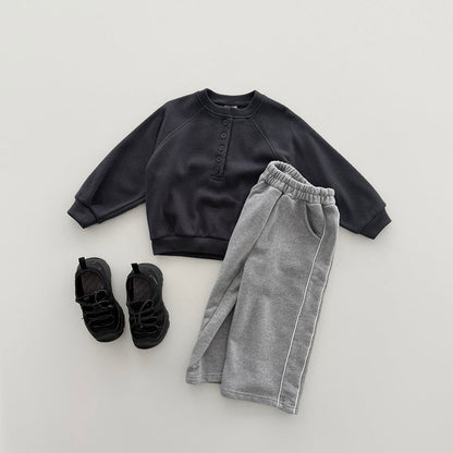 Toddler F26 Textured Henley Sweatshirt (12m-9y) - 2 Colors